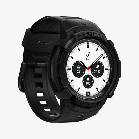 ACS06488 - Galaxy Watch 6 Classic (47mm) Case Rugged Armor Pro in black showing the front